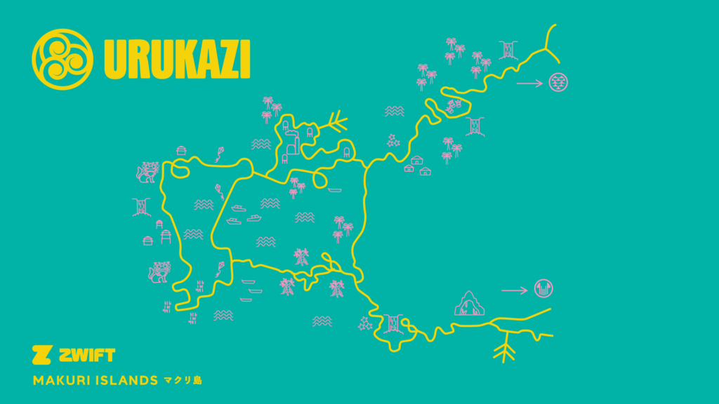 Zwift descubre un nuevo mundo, el oasis costero de Urukazi