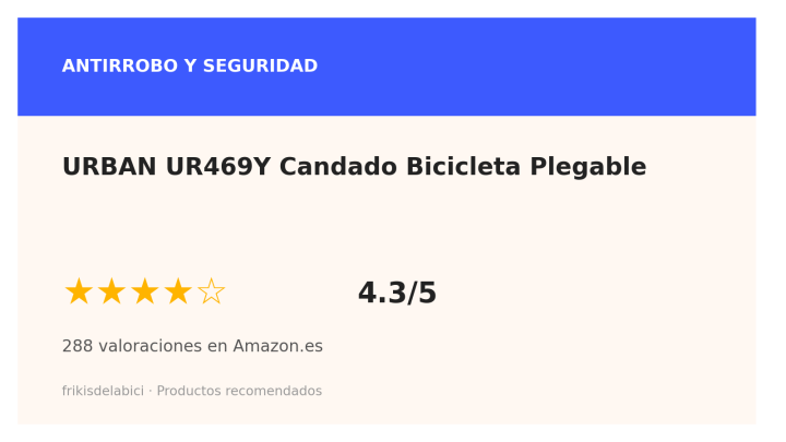 Ficha URBAN UR469Y Candado Plegable: 4,3 sobre 5 en Amazon.es con 288 valoraciones